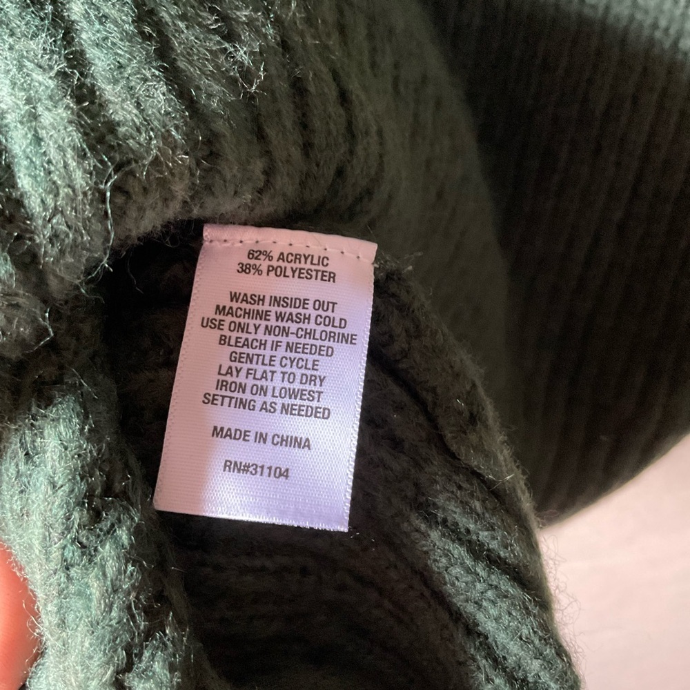 Wonderly Cable Knit Sweater. NWT Dark green. Size XL - Picture 9 of 10